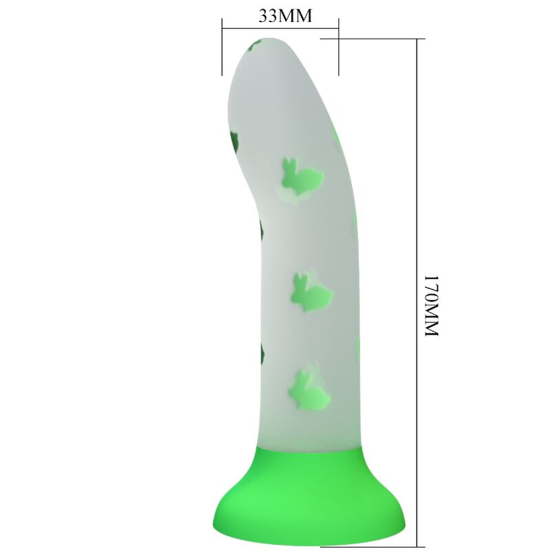 PRETTY LOVE - MAGICAL NIGHTFALL DILDO SEM VIBRAÇÃO LUMINOSO VERDE