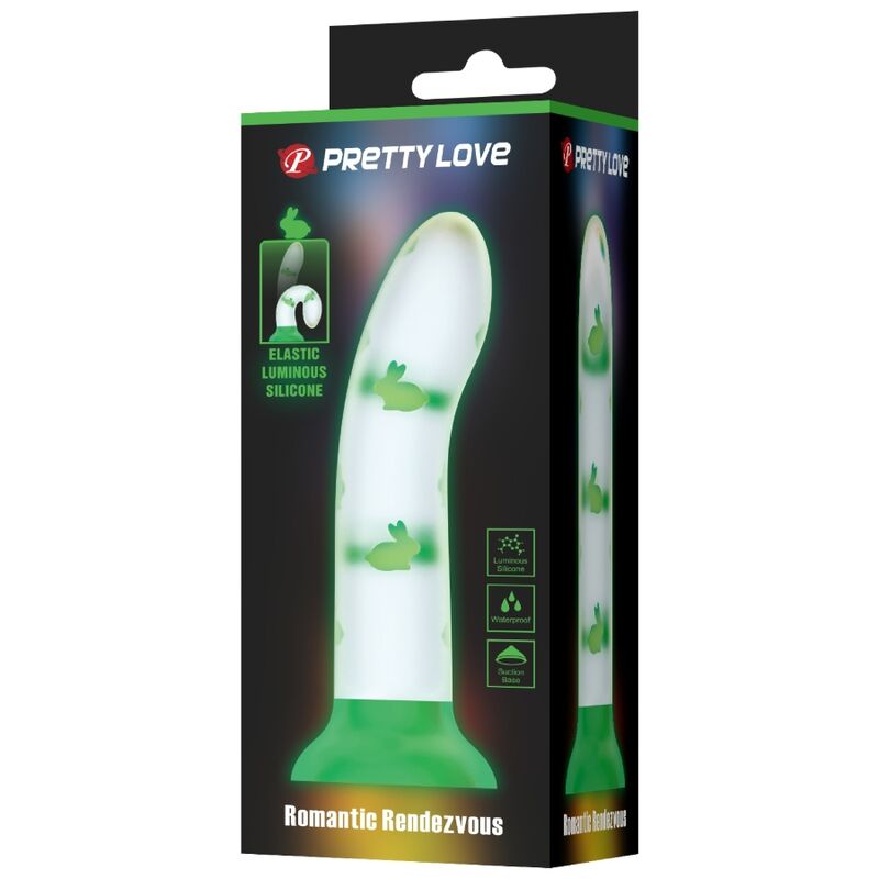 PRETTY LOVE - MAGICAL NIGHTFALL DILDO SEM VIBRAÇÃO LUMINOSO VERDE