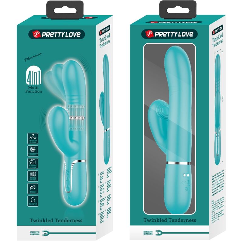 PRETTY LOVE - VIBRADOR PONTO G MULTIFUNÇÕES VERDE ÁGUA