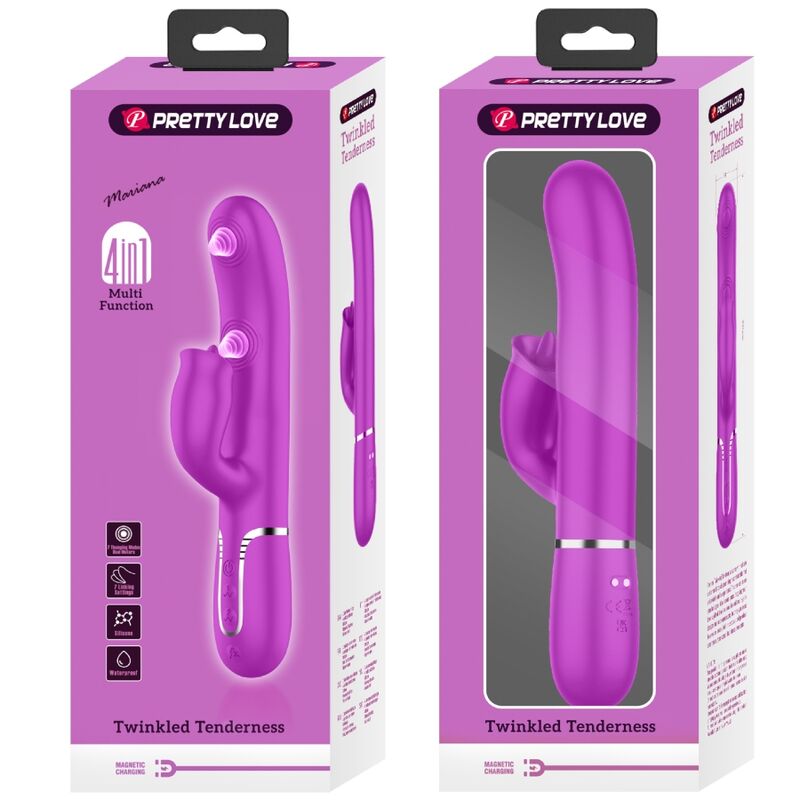 PRETTY LOVE - VIBRADOR RABBIT COM LICKING FUCSIA