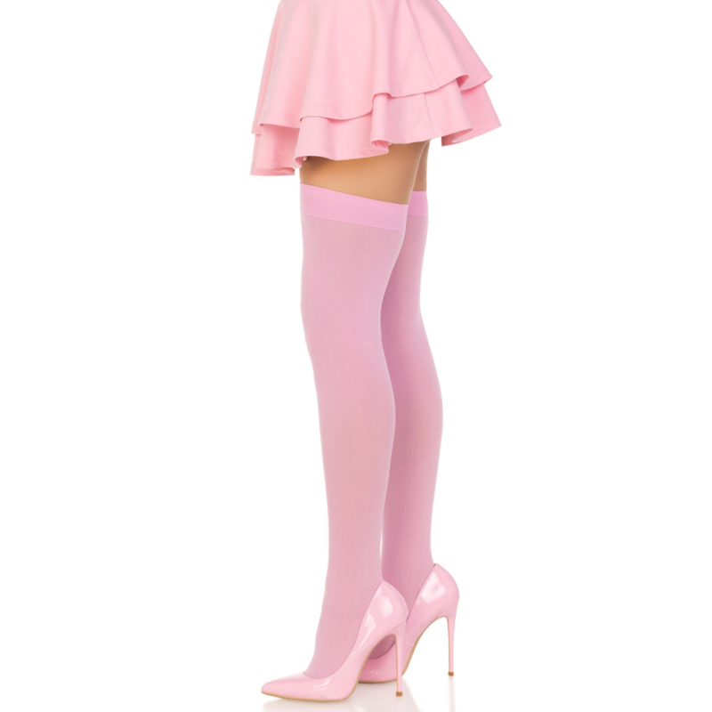 LEG AVENUE - MEIAS ATÉ À COXA EM NYLON ROSAS