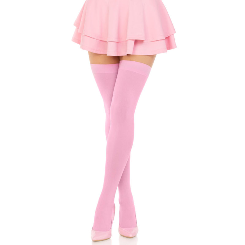 LEG AVENUE - MEIAS ATÉ À COXA EM NYLON ROSAS