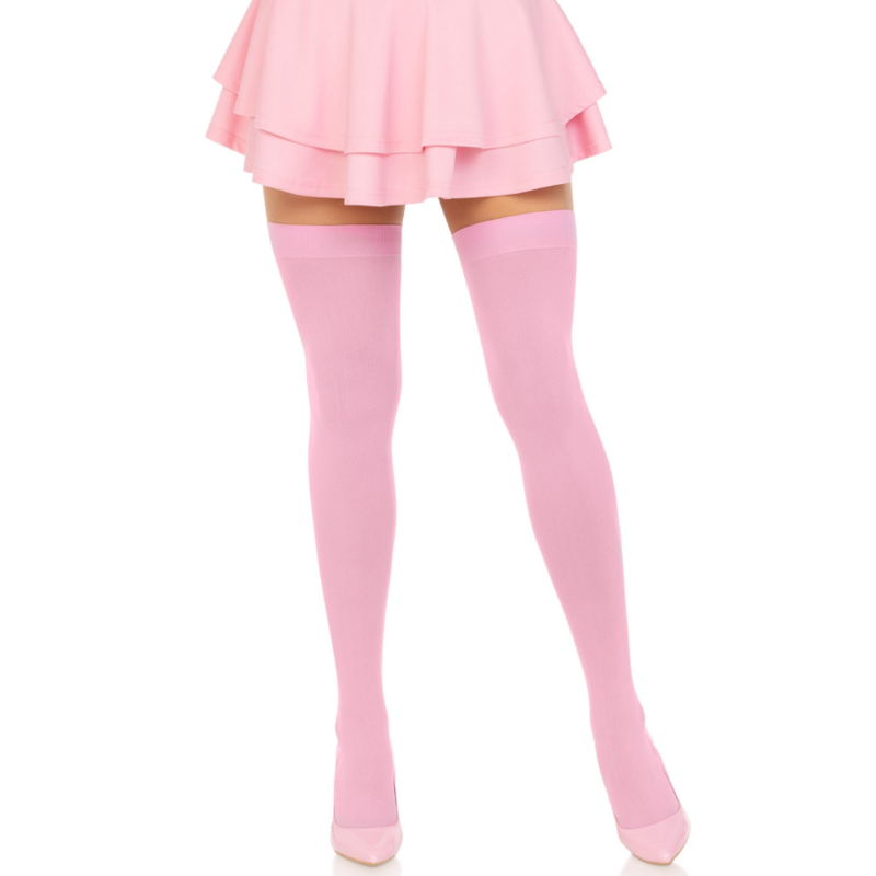 LEG AVENUE - MEIAS ATÉ À COXA EM NYLON ROSAS
