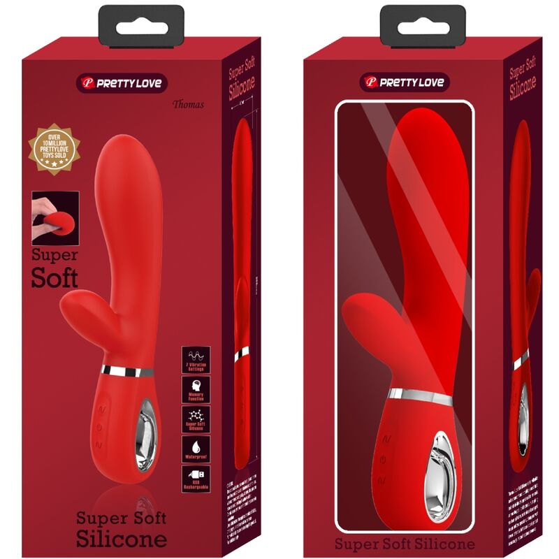 PRETTY LOVE - THOMAS VIBRADOR PONTO G MULTIFUNÇÕES VERMELHO