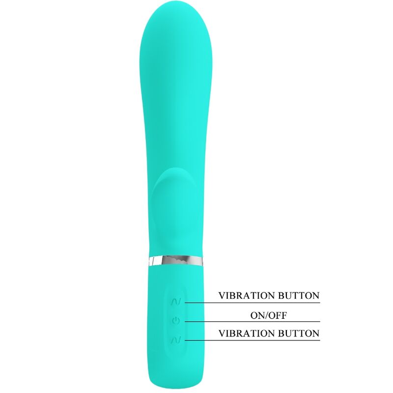 PRETTY LOVE - THOMAS VIBRADOR PONTO G MULTIFUNÇÕES VERDE ÁGUA