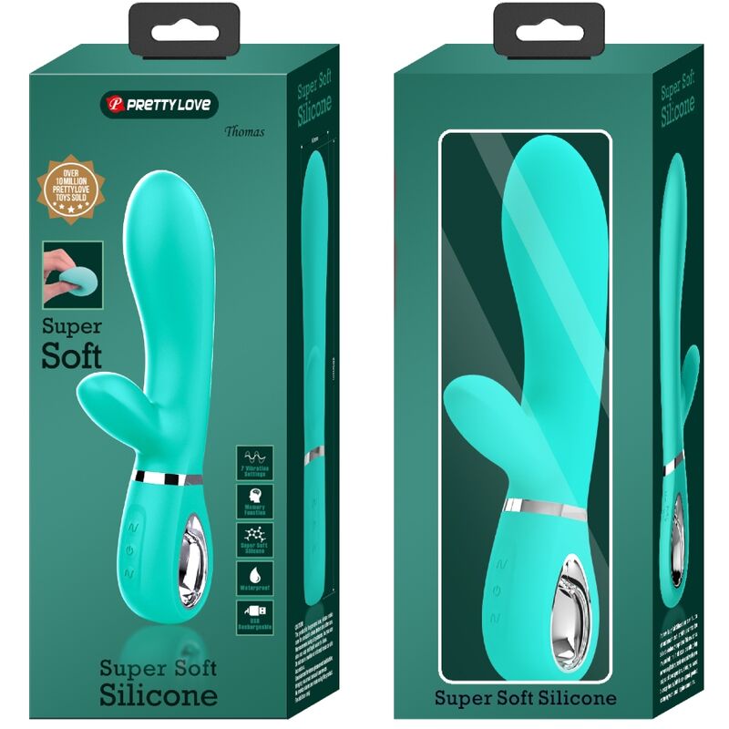 PRETTY LOVE - THOMAS VIBRADOR PONTO G MULTIFUNÇÕES VERDE ÁGUA