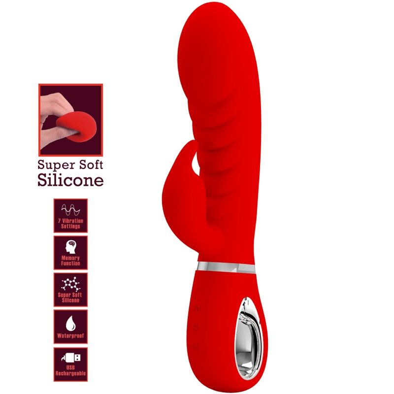 PRETTY LOVE - PRESCOTT VIBRADOR PONTO G MULTIFUNÇÕES VERMELHO
