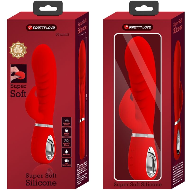 PRETTY LOVE - PRESCOTT VIBRADOR PONTO G MULTIFUNÇÕES VERMELHO