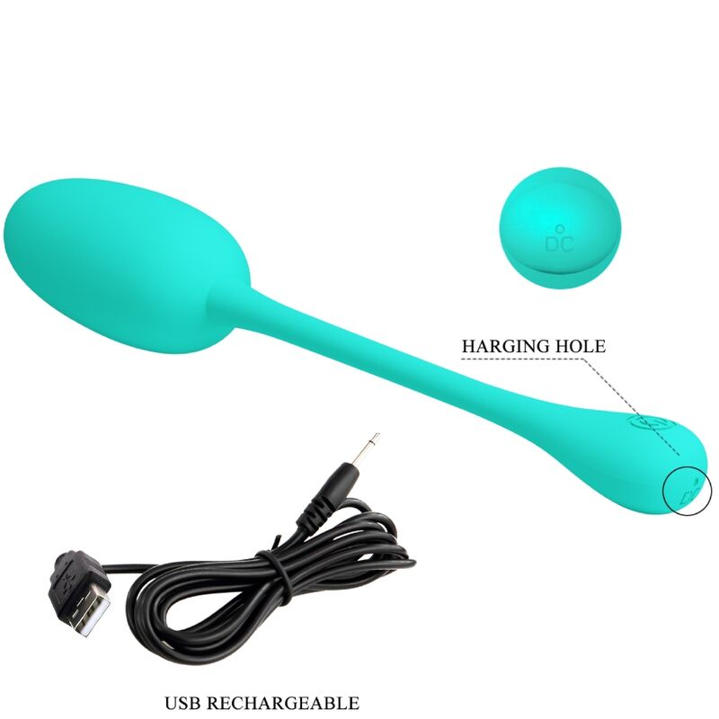 PRETTY LOVE - KNUCKER OVO VIBRADOR RECARREGÁVEL VERDE ÁGUA