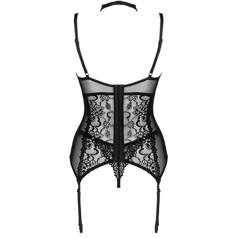 LIVCO CORSETTI FASHION - CORSET COLEO GIELLANDRA POUR LES SENS + CULOTTE NOIRE L/XL