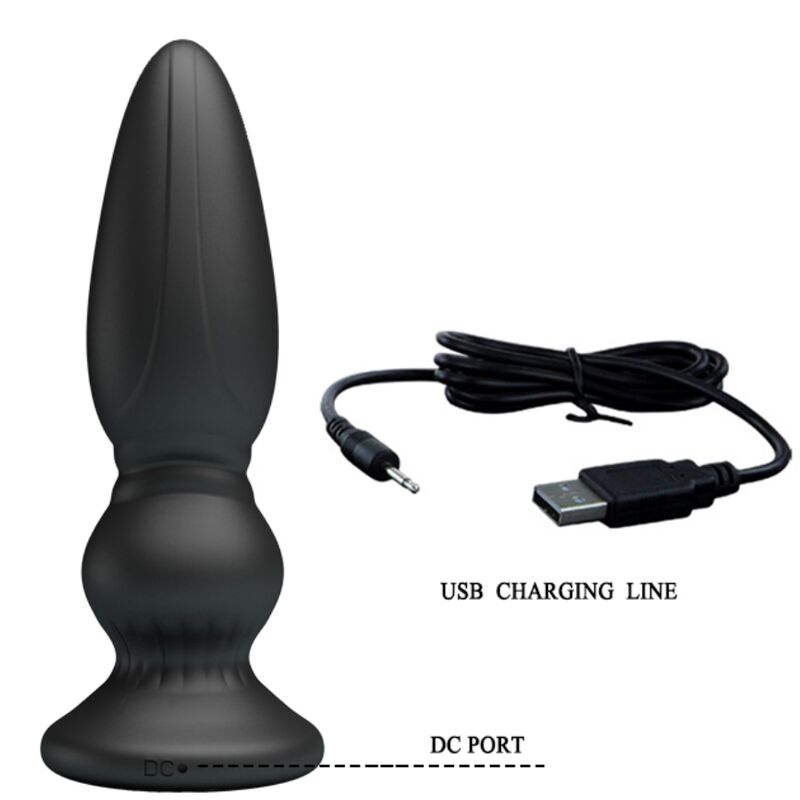 MR PLAY - VIBRADOR POTENTE COM CONTROLO REMOTO PLUG ANAL PRETO