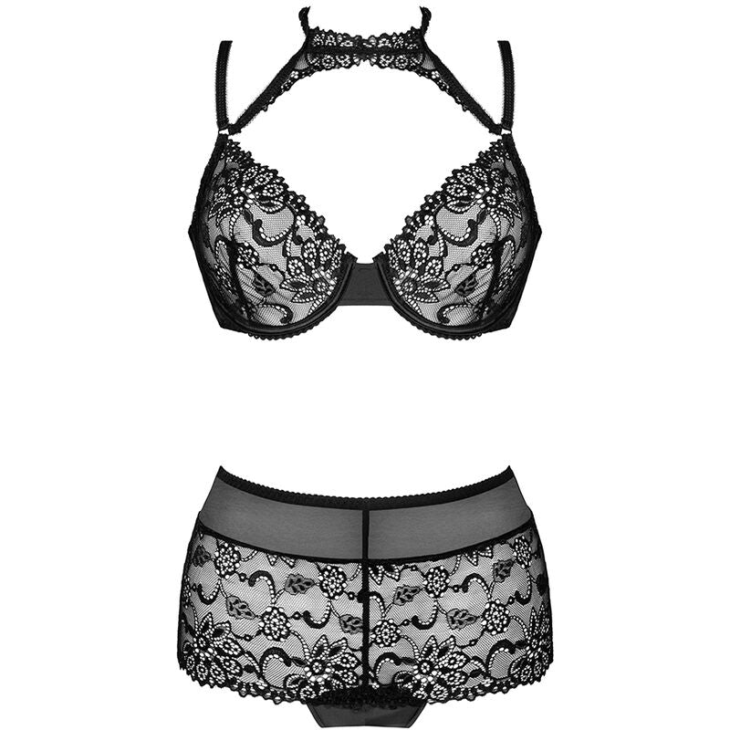 LIVCO CORSETTI FASHION - SOUTIEN-GORGE COLEO LINERA POUR LES SENS + CULOTTE NOIRE L/XL