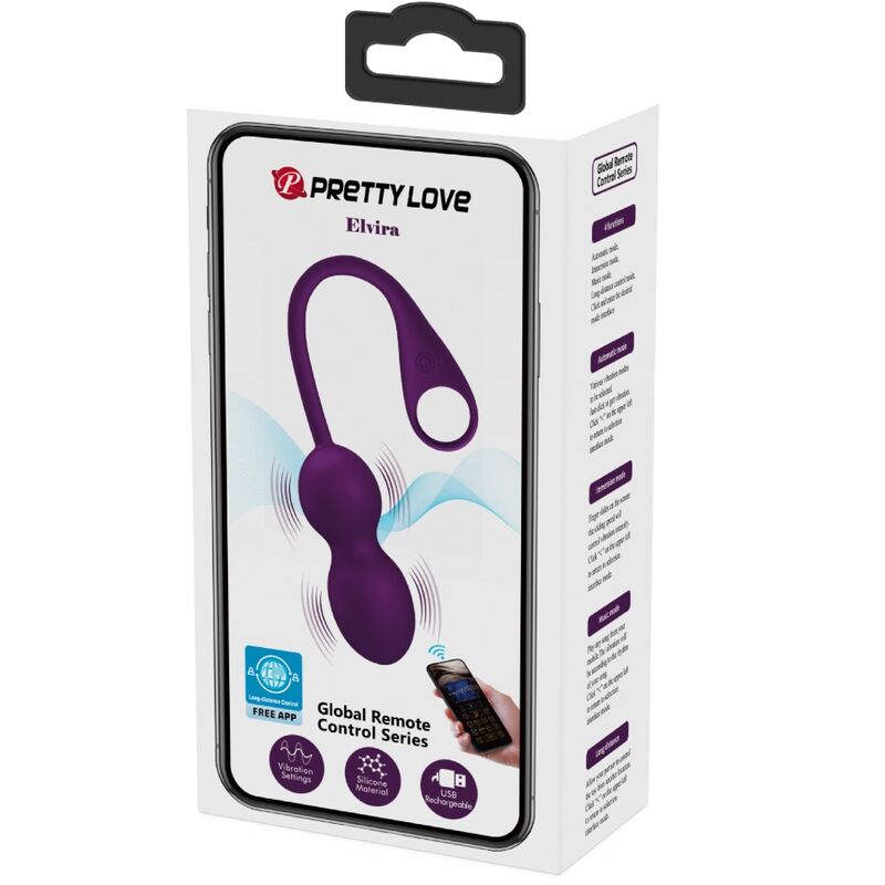 PRETTY LOVE - ELVIRA BOLAS KEGEL COM CONTROLO APP ROXO