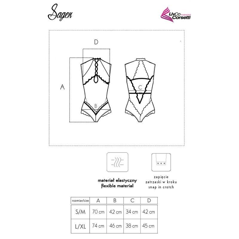 LIVCO CORSETTI MODA - SAGEN LC 90694 BLACK BODY S/M