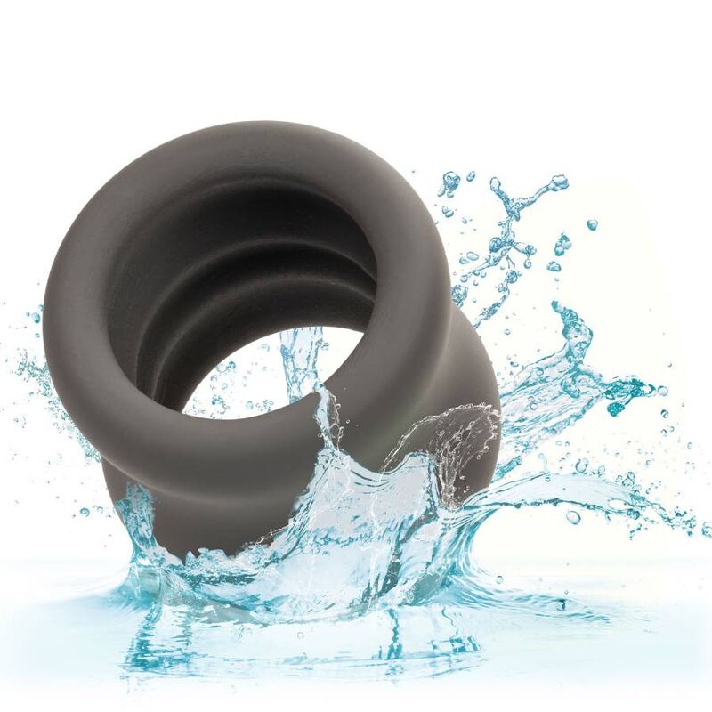CALEXOTICS - ALPHA ANEL EXTENSOR DE ESCROTO DUPLO PRETO
