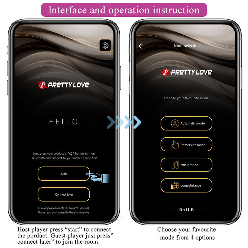PRETTY LOVE - HECTOR VIBRADOR ELECTROSHOCK COM CONTROLO APP LILÁS