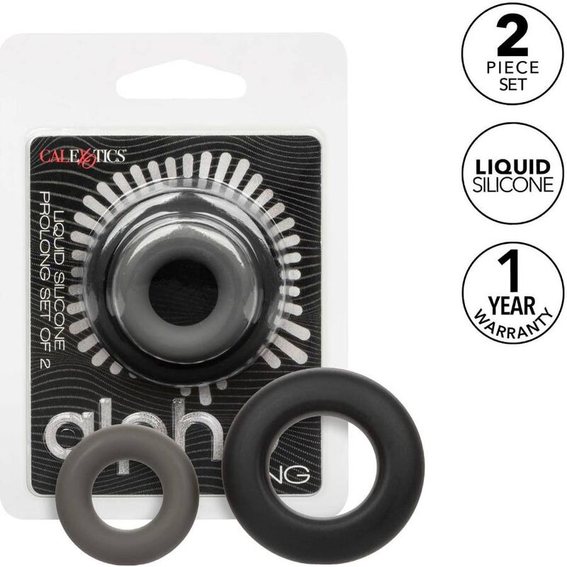 CALEXOTICS - ALPHA KIT 2 ANÉIS ALONGADORES CINZA