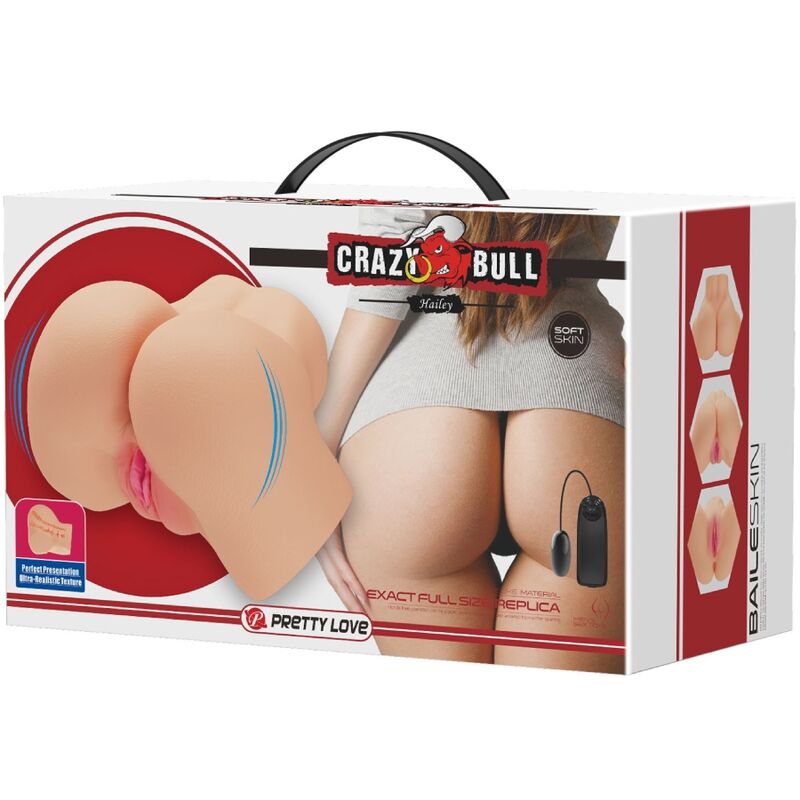 CRAZY BULL - VAGINA E ÂNUS REALISTAS COM VIBRADOR HAILEY