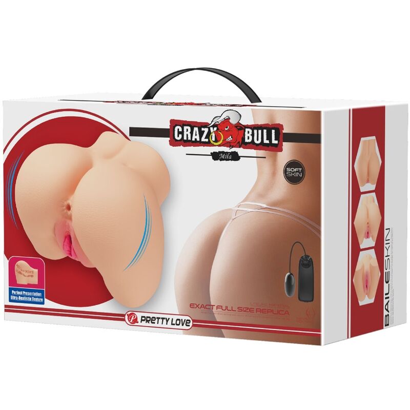 CRAZY BULL - VAGINA E ÂNUS REALISTAS COM VIBRADOR MILA