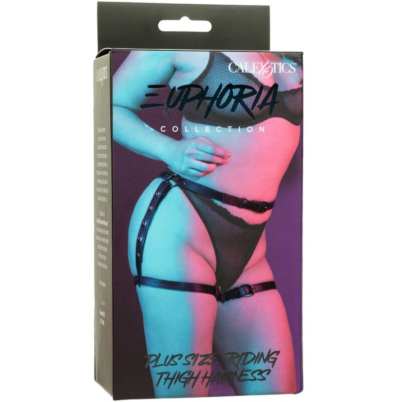 CALEXOTICS – EUPHORIA ARNÊS DE COXA TIPO EQUITAÇÃO TAMANHO PLUS