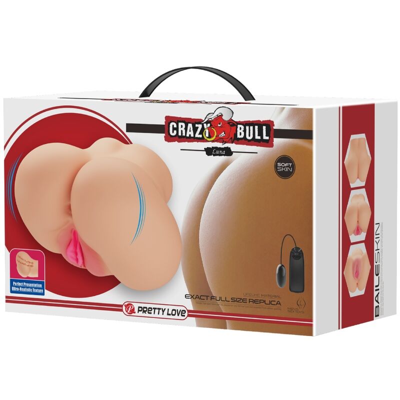 CRAZY BULL - VAGINA E ÂNUS REALISTAS COM VIBRADOR LUNA