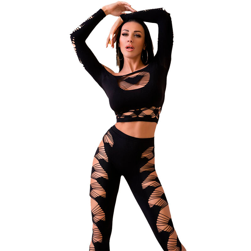CHILIROSE - CR 4436 TOP & LEGGINGS PRETOS S/L