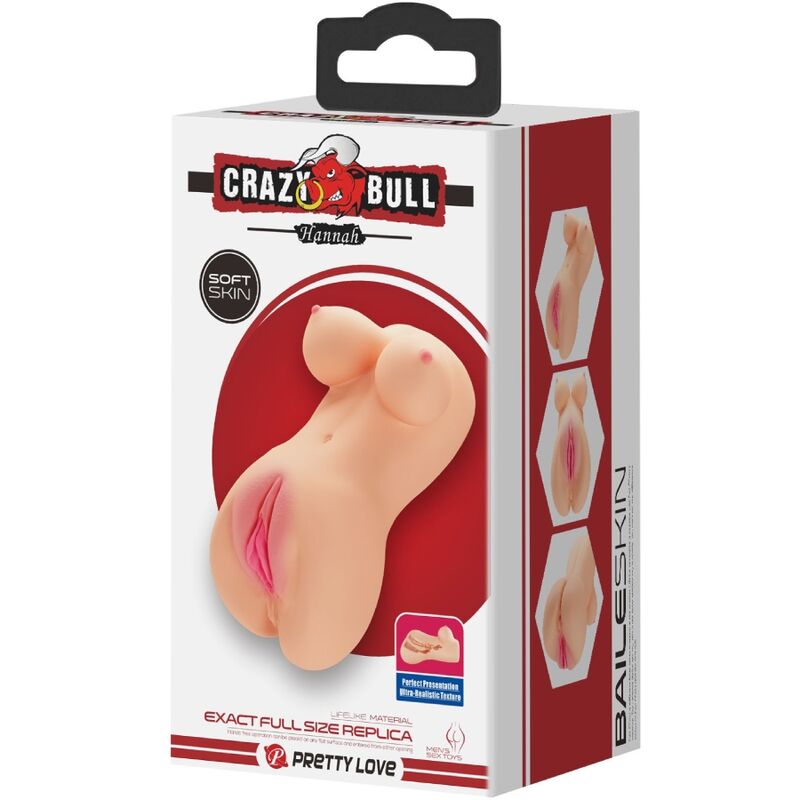 CRAZY BULL - VAGINA E ÂNUS REALISTAS COM VIBRADOR HANNAH
