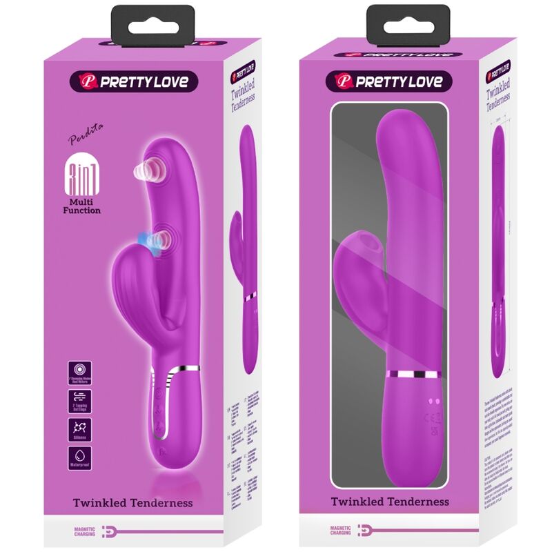 PRETTY LOVE - PERLITA VIBRADOR PONTO G 3 EM 1 MULTIFUNÇÕES VIOLETA