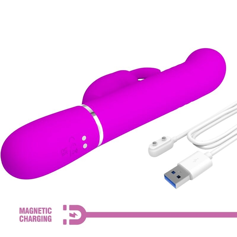 PRETTY LOVE - VIBRADOR COALE RABBIT COM PÉROLAS VIOLETA