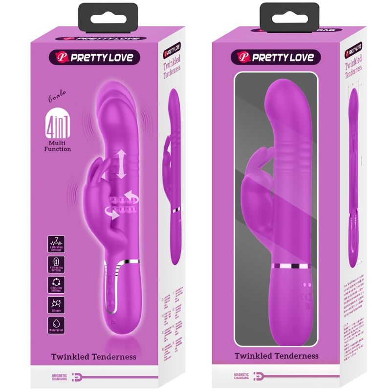 PRETTY LOVE - VIBRADOR COALE RABBIT COM PÉROLAS VIOLETA