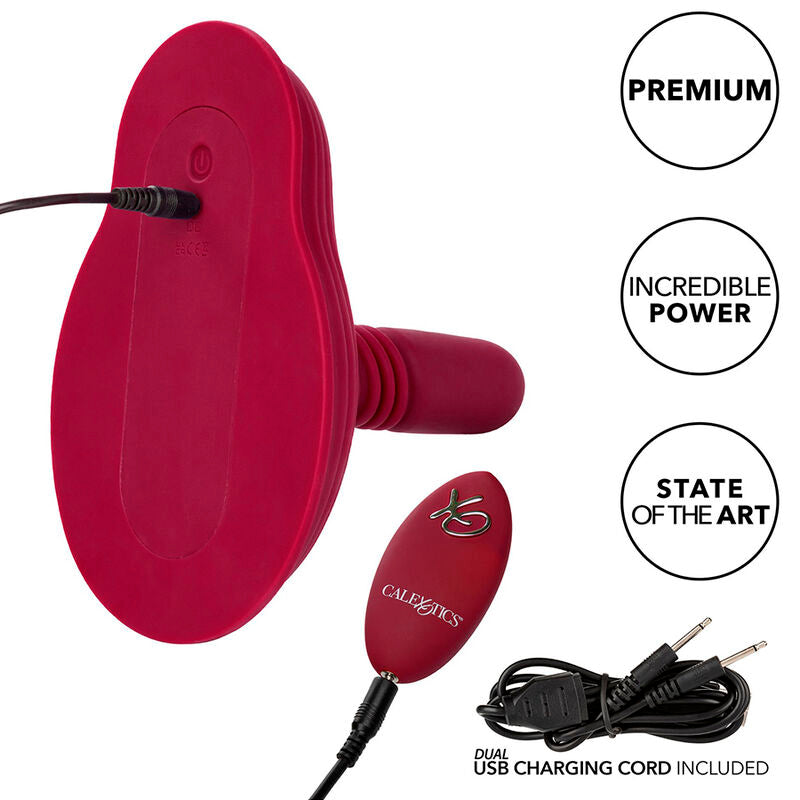 CALEXOTICS - RIDER MASSAJADOR DUPLO MOTOR COM CONTROLO REMOTO VERMELHO