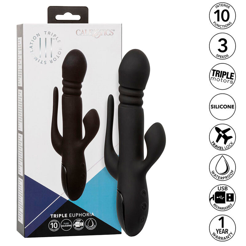 CALEXOTICS - VIBRADOR TRIPLE EUPHORIA PRETO