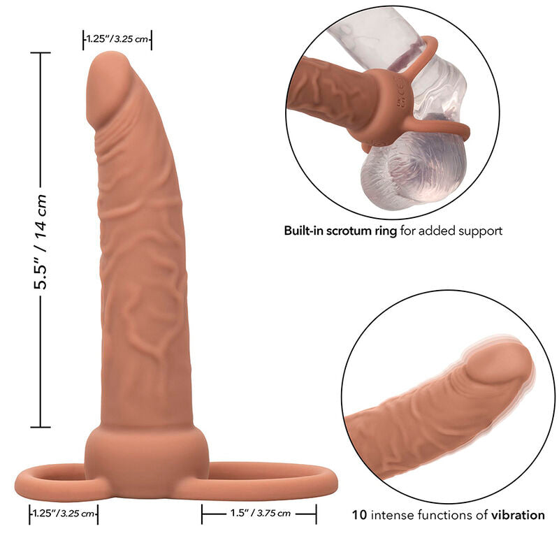 CALEXOTICS - PERFORMANCE MAXX RECHARGEABLE DOUBLE PENETRATOR BROWN SKIN TONE