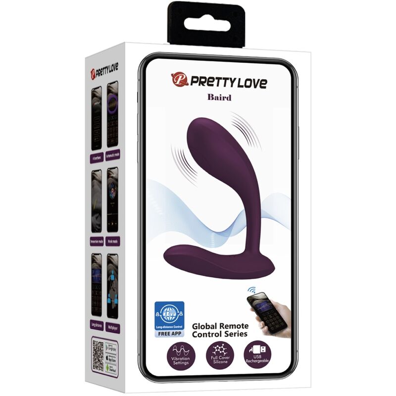 PRETTY LOVE - BAIRD VIBRADOR PONTO G 12 MODOS RECARREGÁVEL LILÁS APP