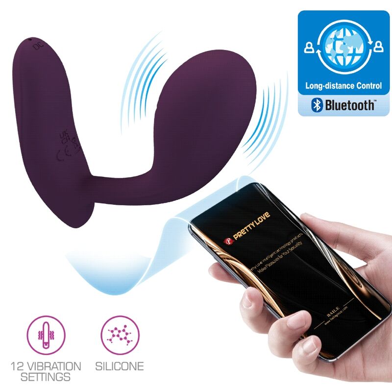 PRETTY LOVE - BAIRD VIBRADOR PONTO G 12 MODOS RECARREGÁVEL LILÁS APP