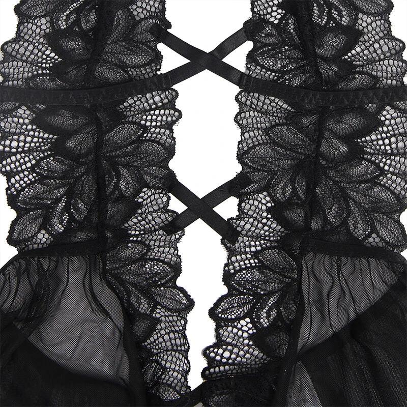 TEDDY GOLA HALTER ESPALDA DESCUBERTA RENDA - Sex Shop Sexy