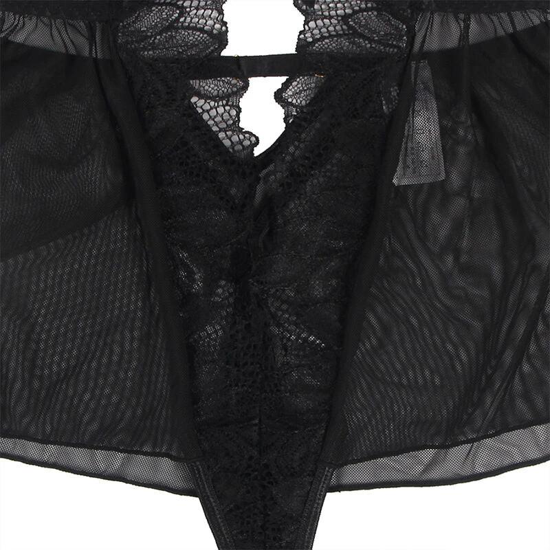 TEDDY GOLA HALTER ESPALDA DESCUBERTA RENDA - Sex Shop Sexy