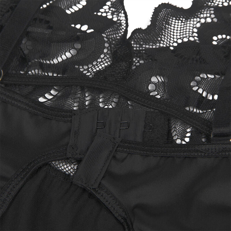 SUBBLIME - BABYDOLL WITH FLORAL PRINT ON THE CHEST BLACK S/M