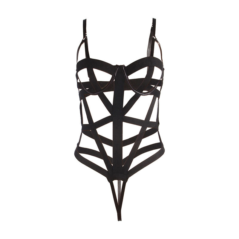 SUBBLIME - SEXY BLACK CUT-OUT BODYSUIT S/M