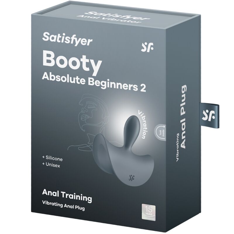 SATISFYER - BOOTY ABSOLUTE BEGINNERS 2 PLUG ANAL VIBRADOR UNISSEXO PRETO