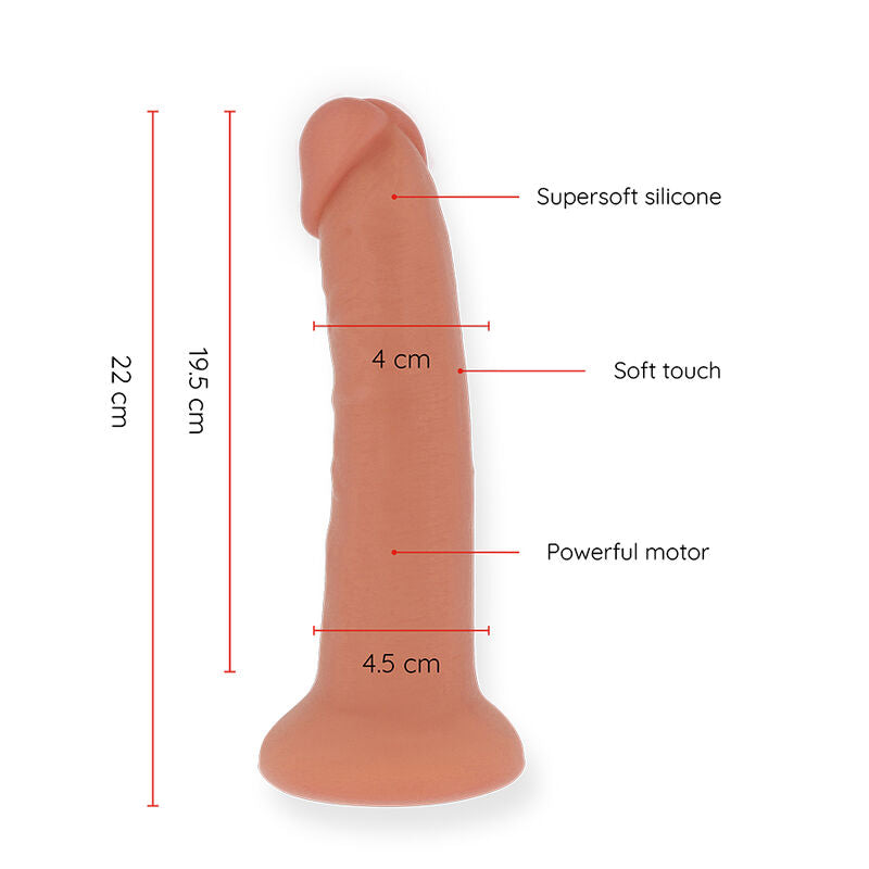 ONINDER - LARGE BOGOTÁ DILDO VIBRADOR 9 VELOCIDADES NATURAL 22 CM Ø 4.5 CM APP GRATUITA