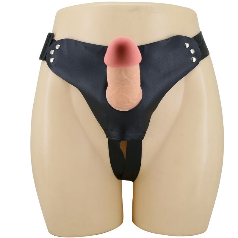 PRETTY LOVE - MAVIS HARNESS BRIEFS UNIVERSAL COM DILDO 19 CM NATURAL