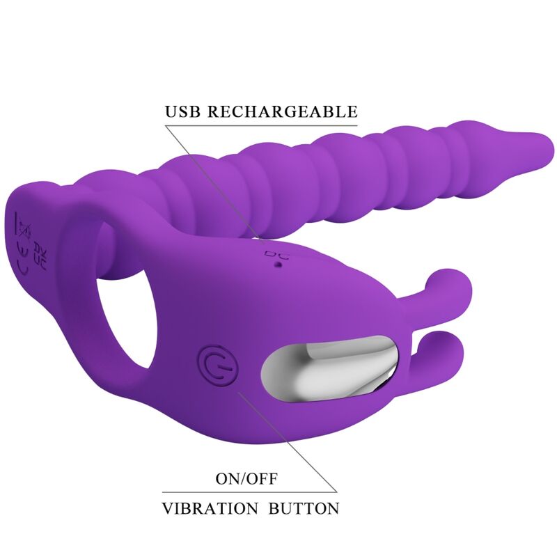 PRETTY LOVE - BLACKNEY ANEL PENIANO COM PLUG VIBRADOR ROXO