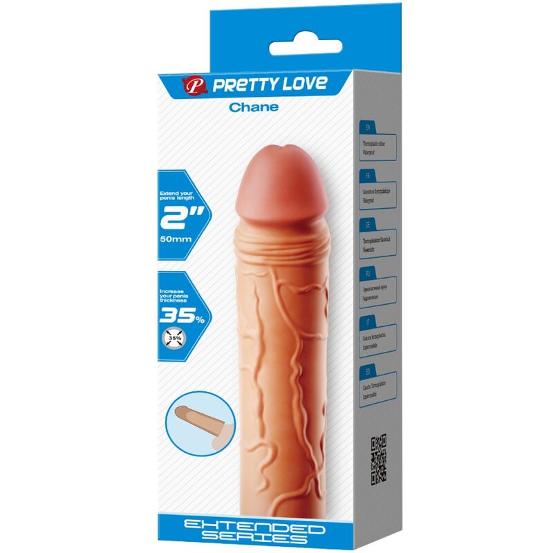 PRETTY LOVE - CHANE PENIS EXTENDER COBERTURA CARNE