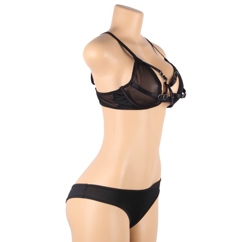 SUBBLIME - CONJUNTO DUAS PEÇAS SOUTIEN TRANSPARENTE E TIRAS S/M