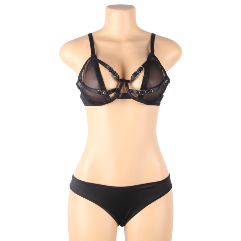 SUBBLIME - CONJUNTO DUAS PEÇAS SOUTIEN TRANSPARENTE E TIRAS S/M