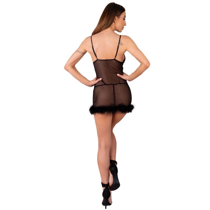 LIVCO CORSETTI FASHION - ZERUNAM CONJUNTO BABYDOLL + TANGA PRETO S/M