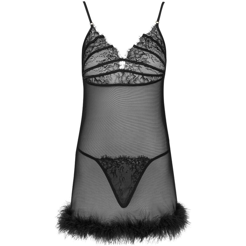 LIVCO CORSETTI FASHION - ZERUNAM CONJUNTO BABYDOLL + TANGA PRETO S/M