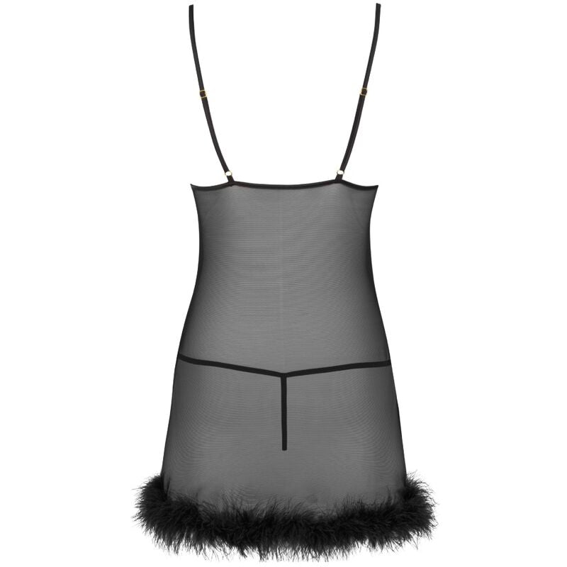 LIVCO CORSETTI FASHION - ZERUNAM CONJUNTO BABYDOLL + TANGA PRETO S/M