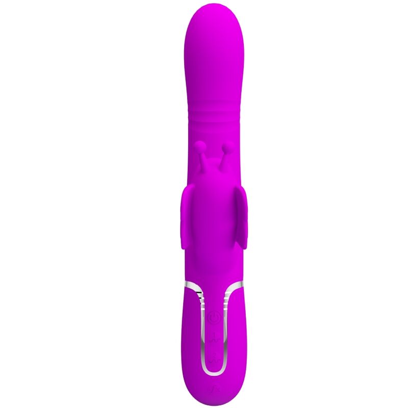 PRETTY LOVE - VIBRADOR RABBIT MULTIFUNÇÃO 4 EM 1 BORBOLETA FUCSIA